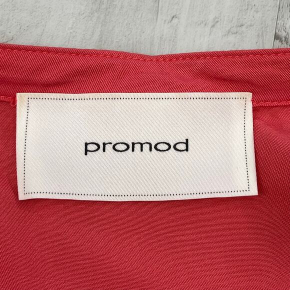 Promod Belted 3/4 Sleeve Lightweight Bright Colorful Basic Open Front Blazer - Picture 7 of 9